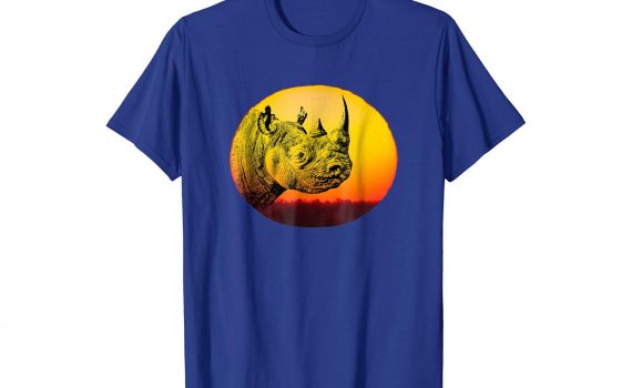 black-rhino-at-sunset-tshirt